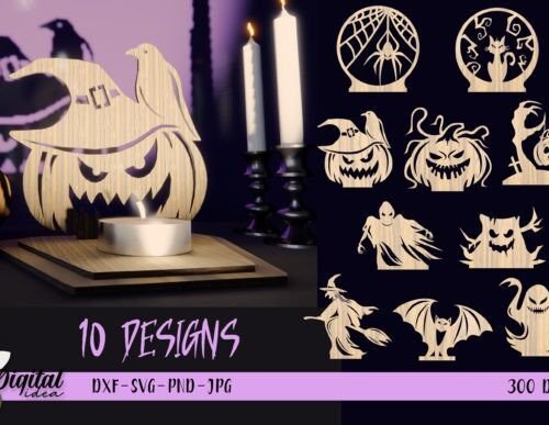 Paquete De Candelabros De Halloween Creativo Digital